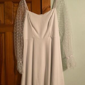 NWOT 🔥White Dress with Sheer Sleeves